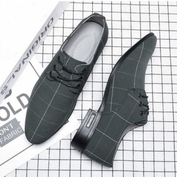 Mens Shoes Men Dress Shoes Leather Breathable Leisure Business Canvas Formal Shoes - Image 5