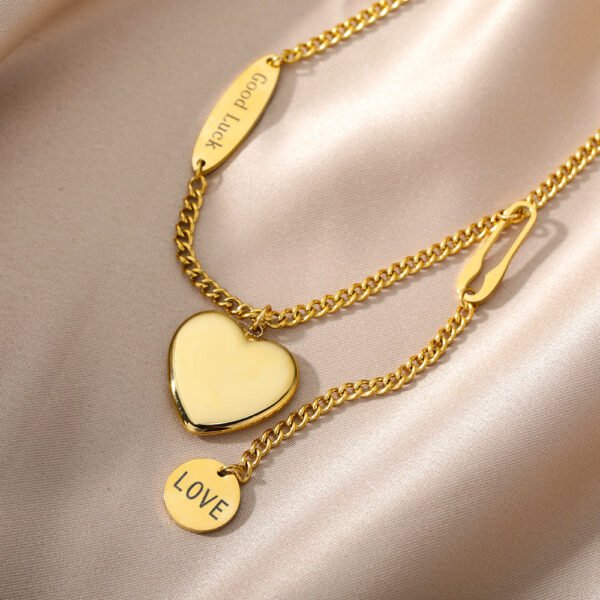 Fashion Jewelry Multilayer Heart Pendant Necklaces for Women - Image 5