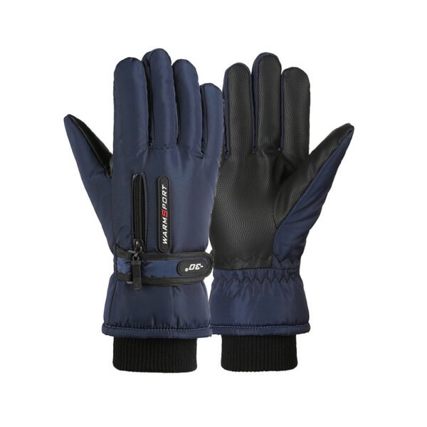 Skiing Fleece Lined Padded Warm Keeping Outdoor Cycling Windproof Gloves - Image 2