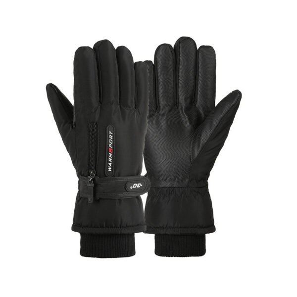 Skiing Fleece Lined Padded Warm Keeping Outdoor Cycling Windproof Gloves - Image 6