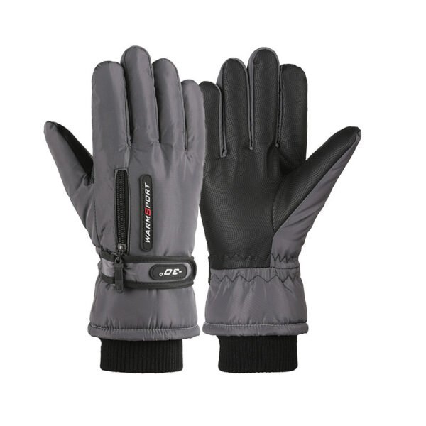 Skiing Fleece Lined Padded Warm Keeping Outdoor Cycling Windproof Gloves - Image 5