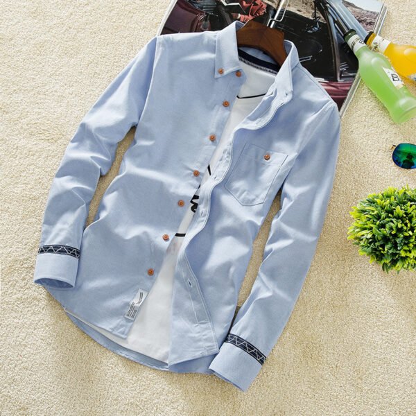 The men's shirt men's slim casual summer all-match Shirt Youth clothing Mens S inch color - Image 8