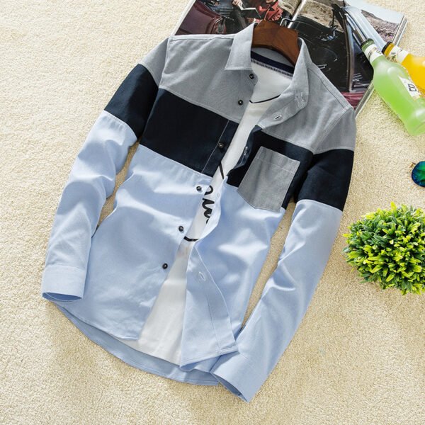 The men's shirt men's slim casual summer all-match Shirt Youth clothing Mens S inch color - Image 2