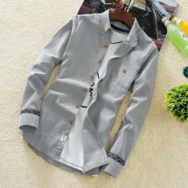 The men's shirt men's slim casual summer all-match Shirt Youth clothing Mens S inch color - Image 4