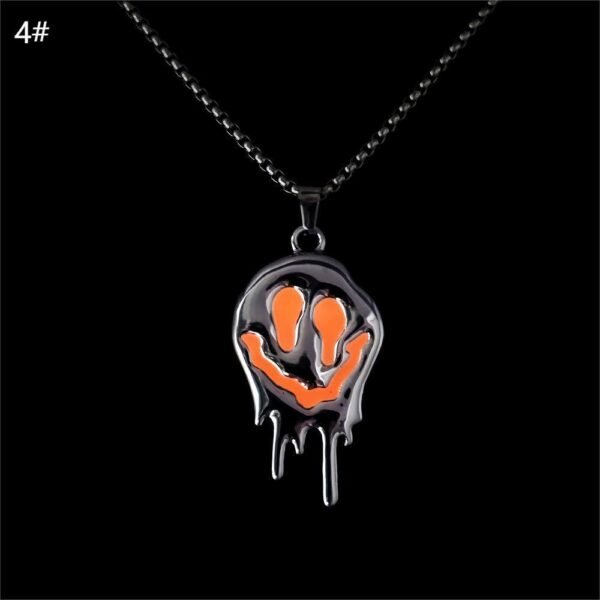 Zinc Alloy Noctilucent Necklace Halloween Ghost Glowing Grimace Pendant - Image 6