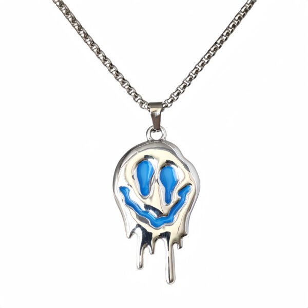 Zinc Alloy Noctilucent Necklace Halloween Ghost Glowing Grimace Pendant - Image 5