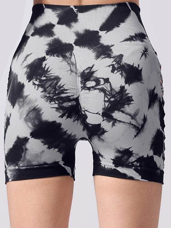 Women's Tie-Dye Side Bow High Waist Yoga Shorts - Image 10