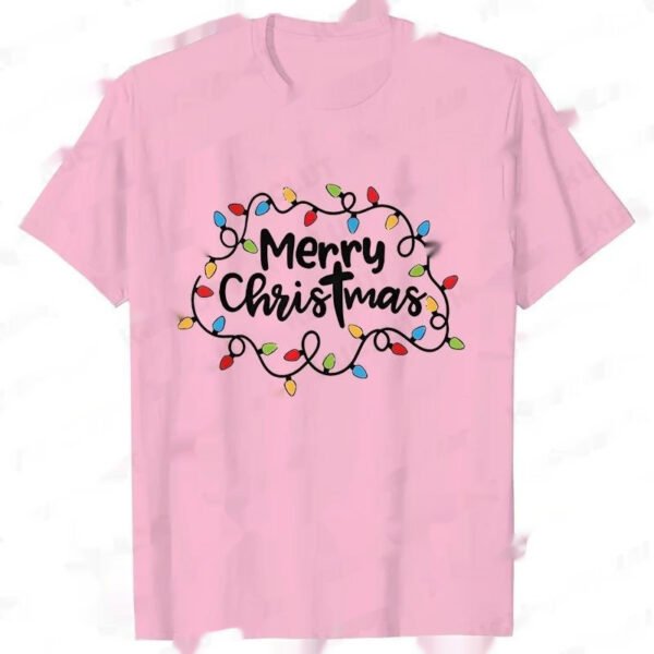 Men T-Shirt Christmas Lights Graphic Party T - Image 7