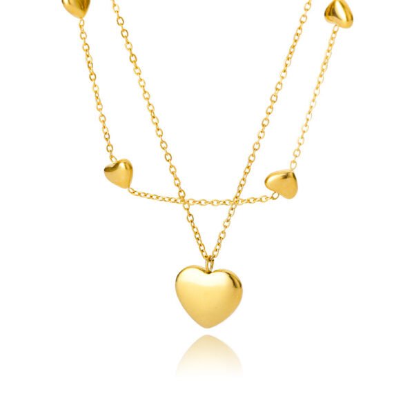 Fashion Jewelry Multilayer Heart Pendant Necklaces for Women - Image 3