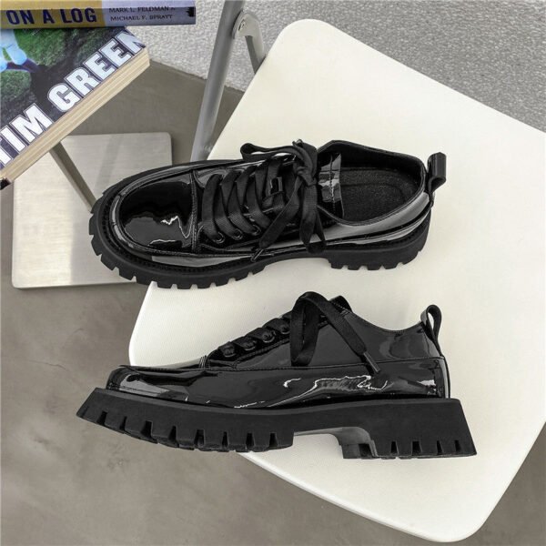 Small Heavy Bottomed Shoes Men Casual Leather Platform Shoes - Image 4