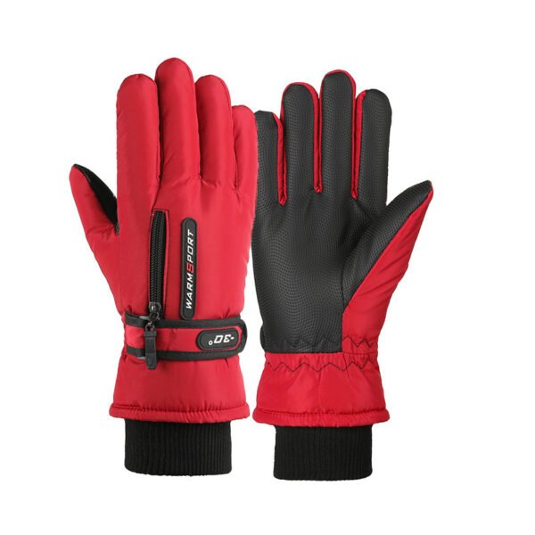 Skiing Fleece Lined Padded Warm Keeping Outdoor Cycling Windproof Gloves - Image 3