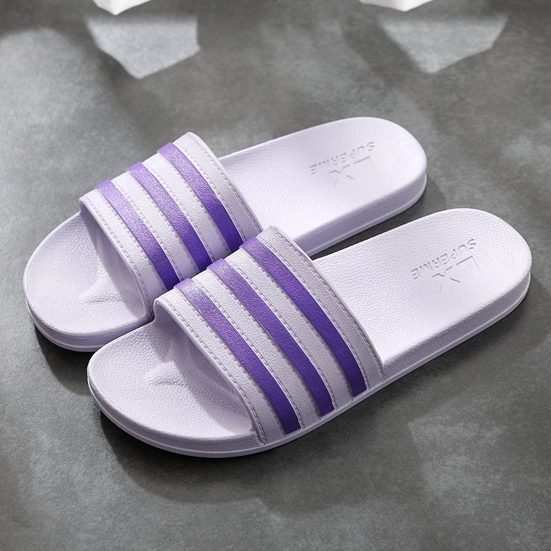 White Stripes Slippers For Women And Men Bathroom Slippers Home Shoes - Image 2