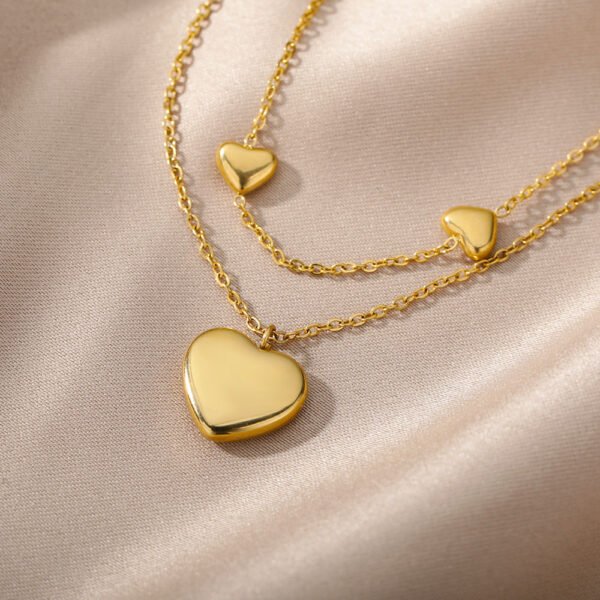 Fashion Jewelry Multilayer Heart Pendant Necklaces for Women - Image 8