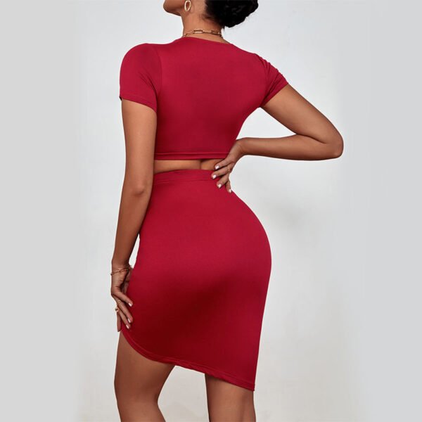 Trade Temperament Sexy Women Clothing Red Body-hugging Suit Skirt - Image 8