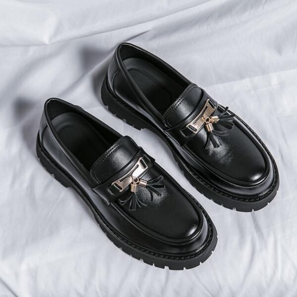 Men's Shoes British Style Black Leather Shoes - Image 9