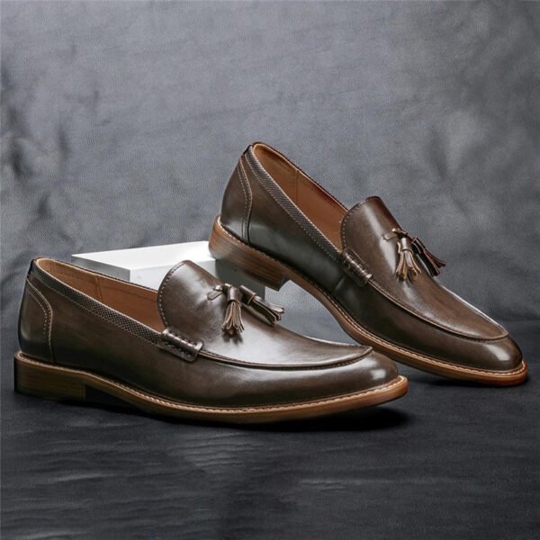 Men Casual Shoes Leather Loafers Business Dress Formal Shoes - Image 4