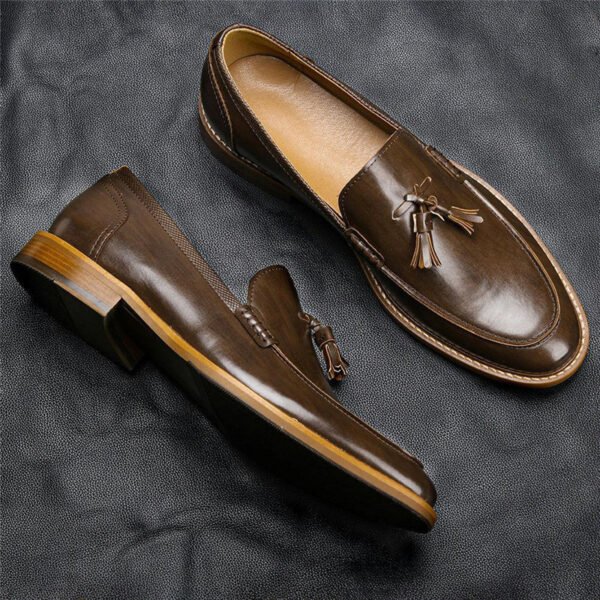 Men Casual Shoes Leather Loafers Business Dress Formal Shoes - Image 6