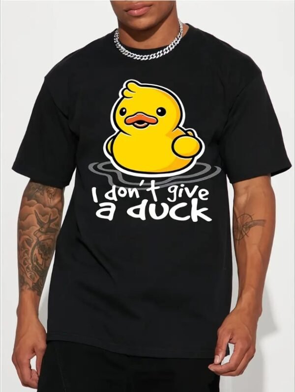 Men's Casual Don't Give A Duck Cartoon Spider Print Round-necked Short-sleeved Summer T-shirt