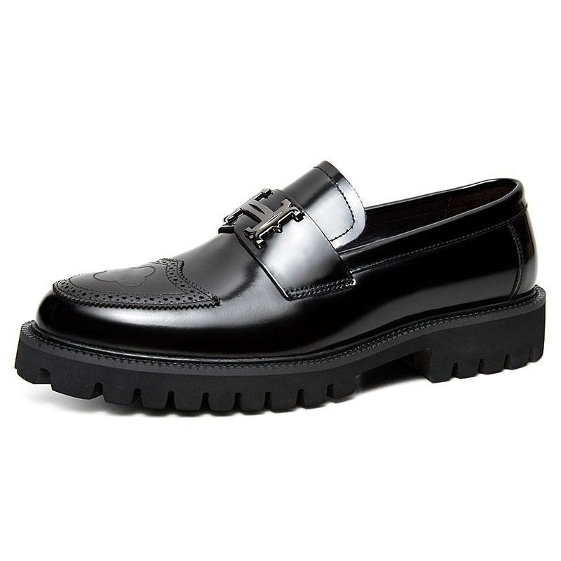 Slit Beads Matte Craft Leather Shoes Men - Image 5