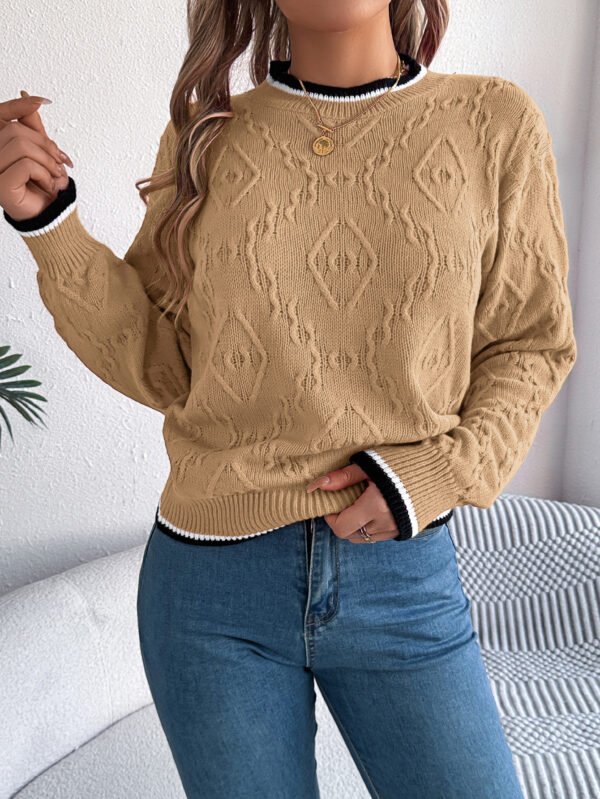 Casual Multicolor Twist Long Sleeve Pullover - Image 4