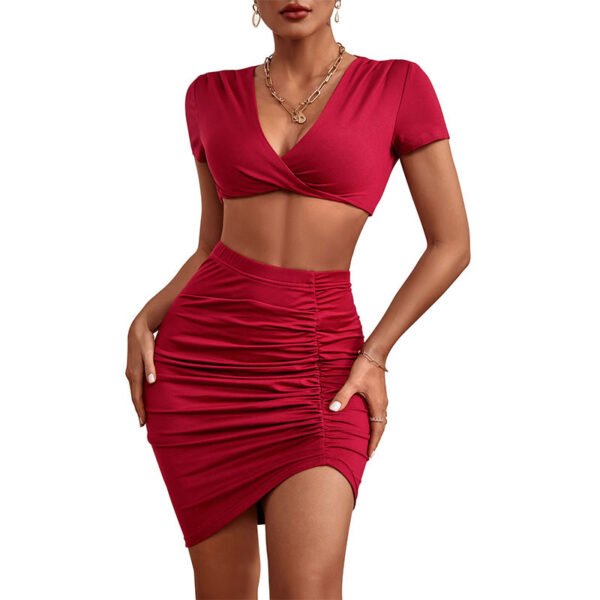 Trade Temperament Sexy Women Clothing Red Body-hugging Suit Skirt - Image 6