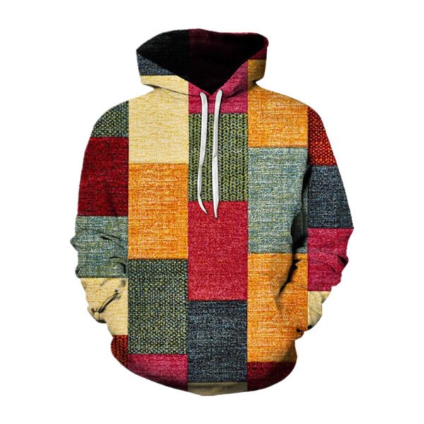 Stitching Pattern 3D Digital Printing Sweater Spring And Autumn Men's Hoodie - Image 2