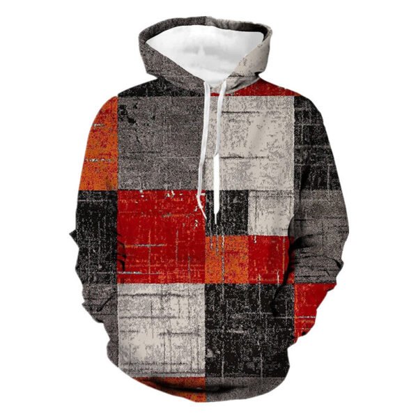 Stitching Pattern 3D Digital Printing Sweater Spring And Autumn Men's Hoodie - Image 4