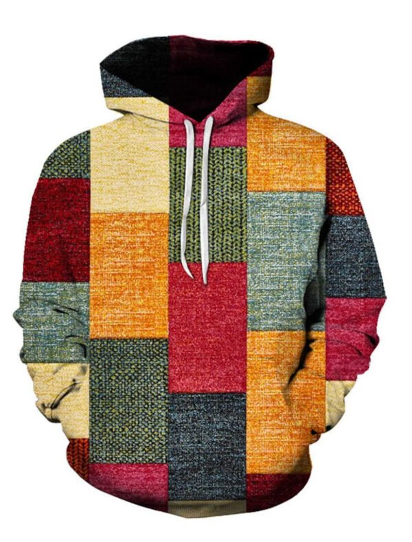 Stitching Pattern 3D Digital Printing Sweater Spring And Autumn Men's Hoodie - Image 8