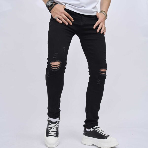 Men's Ripped Slim Fit Skinny Elastic Jeans - Image 5