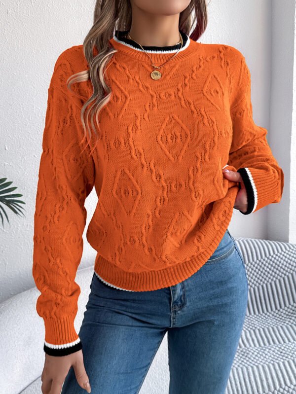 Casual Multicolor Twist Long Sleeve Pullover - Image 7