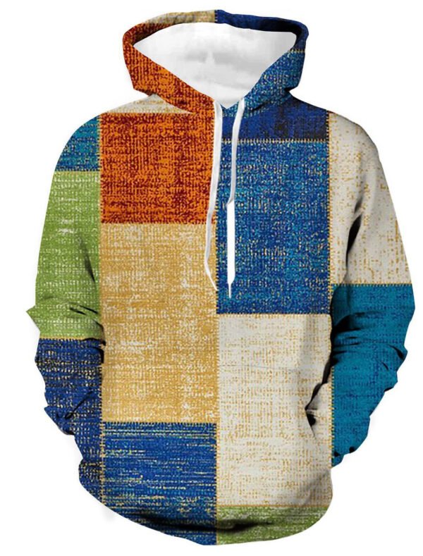 Stitching Pattern 3D Digital Printing Sweater Spring And Autumn Men's Hoodie - Image 5