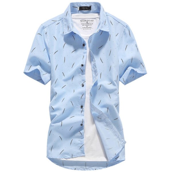 Men's Short-sleeved Shirt Korean-style Slim Fit - Image 3