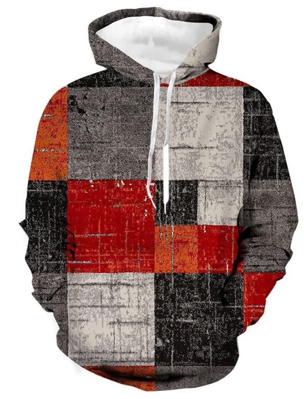 Stitching Pattern 3D Digital Printing Sweater Spring And Autumn Men's Hoodie - Image 9