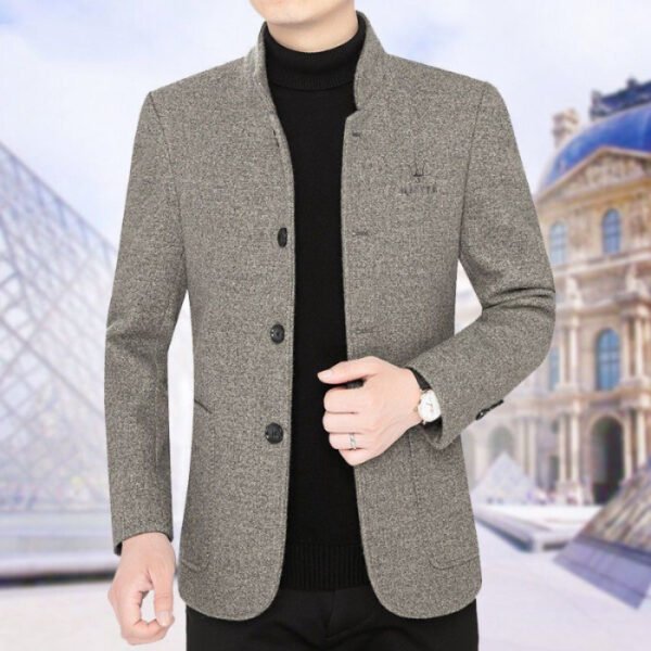 Fall And Winter Lapels Casual Jacket Business Top Fleece Padded Coat - Image 3